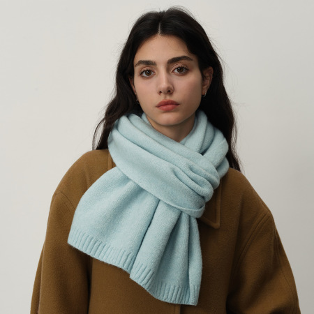 Écharpe d'hiver décontractée en polyester de couleur unie pour femme, 1 pièce 2