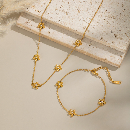 Collier chaîne femme étanche en acier inoxydable, collection Daily Flower, 1 pièce
