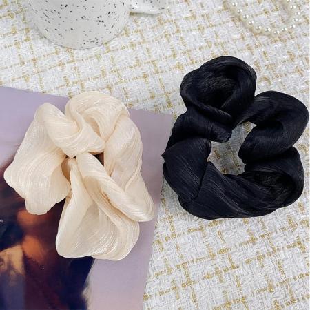 1 chouchou quotidien en fibre synthétique de couleur unie pour femme 2