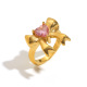 Bague noeud en zirconium rose - or/numéro 8 Image3