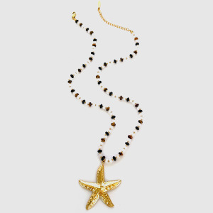 Ensemble De Colliers En Pierre Naturelle Avec Étoile De Mer h5 