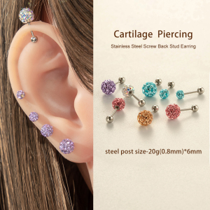 Boucle D'Oreille Piercing Sphérique 1 Pièce h5 Image4