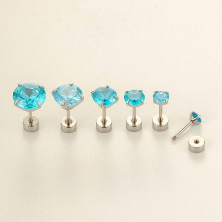 Boucle d'oreille piercing en acier inoxydable étanche avec zircon (1 pièce) 2