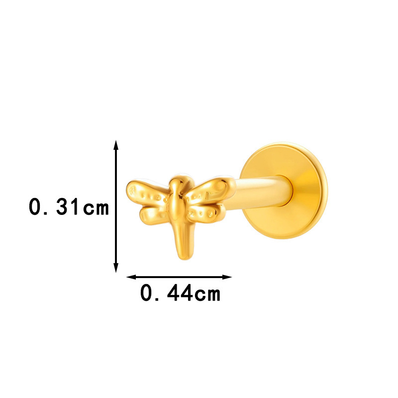 Boucle D'Oreille Piercing Couleur Or En Alliage De Titane 1 Pièce Image2