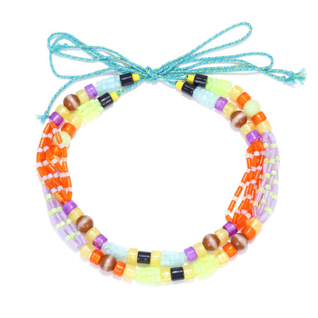 Collier de perles colorées 1 pièce