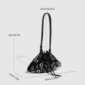 Sac À Bandoulière En Pu Pour Femme, Série Luxueuse, Rivet Classique, 1 Pièce h5 