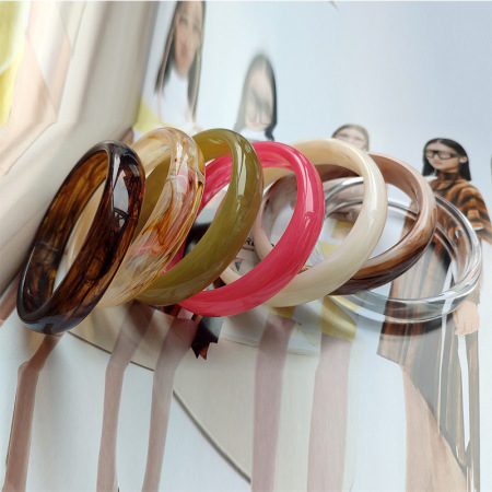 Bracelet élégant en acrylique dégradé de couleurs pour femme, série simple, 1 pièce