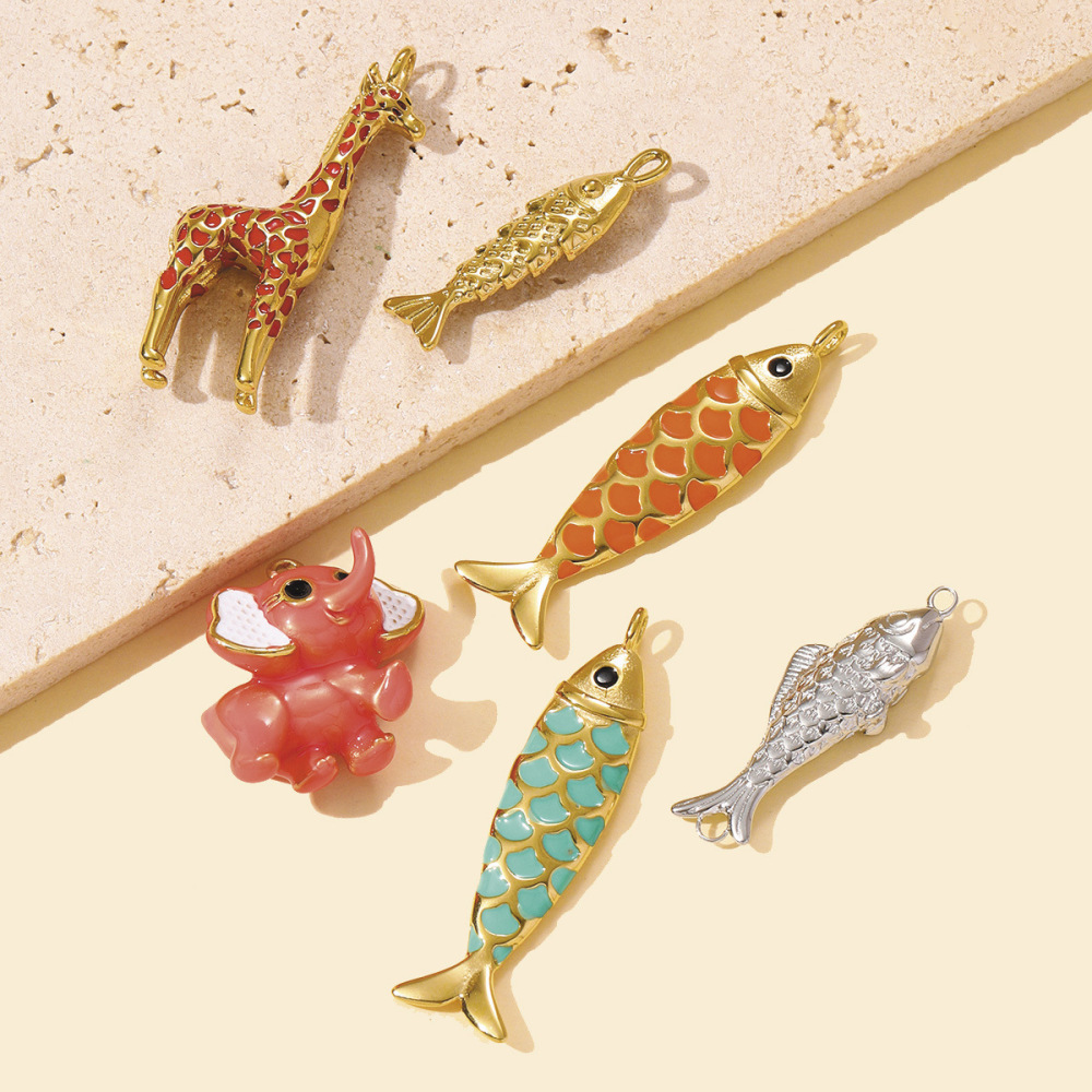 Pendentif Classique Pour Femme En Acier Inoxydable Étanche, Motif Animal (1 Pièce) Image5