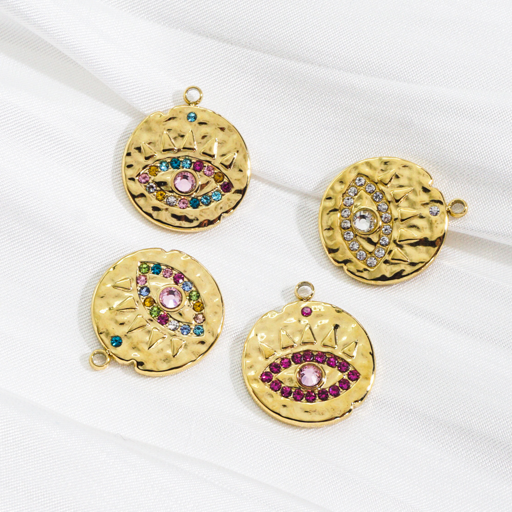 Pendentif Œil Du Diable Luxueux À Faire Soi-Même, En Acier Inoxydable Étanche, Pour Femme (1 Pièce) Image4