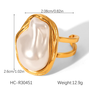 Bague Simple Et Élégante Au Quotidien, En Acier Inoxydable, De Forme Irrégulière Et Imperméable (1 Pièce). h5 Image2