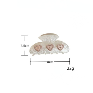 1 Paire De Pinces À Cheveux En Acétate Pour Femme, Série Simple, Motif Cœur Mignon h5 Image2
