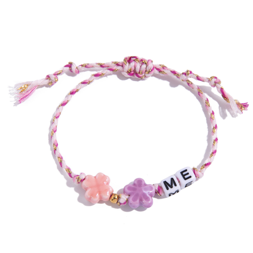 Bracelet À Perles Pour Femme, En Acier Inoxydable Coloré Et Étanche, Avec Inscription « Sweet Letter » (1 Pièce). 