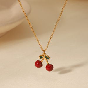1 Paire De Colliers Pendentifs Pour Femmes, Collection Simple Series Daily Plant, En Acier Inoxydable Étanche h5 Image7