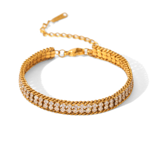Bracelet Chaîne Imperméable En Acier Inoxydable Patchwork Simple Pour Femme (1 Pièce) h5 