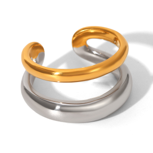 Bague Simple Et Élégante Au Quotidien, En Acier Inoxydable Imperméable, De Forme Irrégulière. h5 