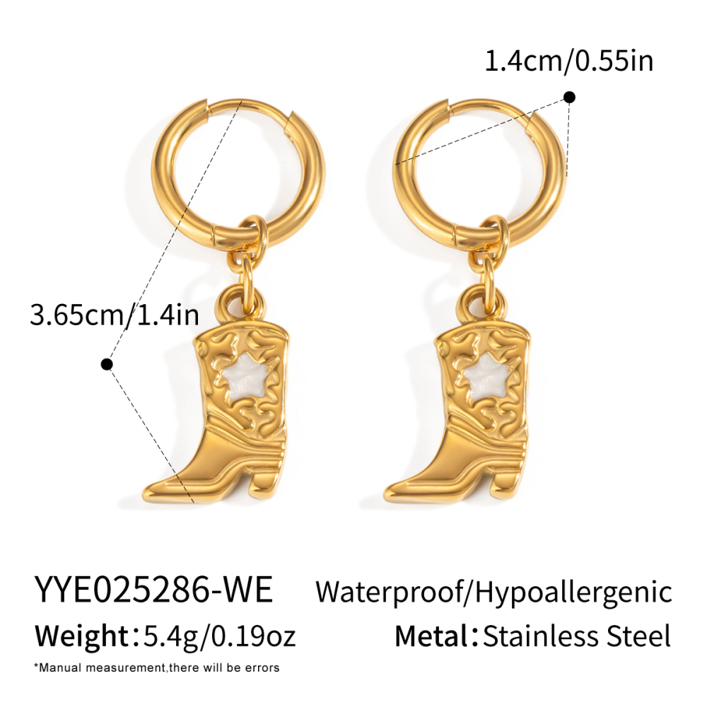 Boucles D'Oreilles Pendantes Pour Femme, En Acier Inoxydable Doré, Imperméables, De Forme Simple Et Irrégulière (1 Paire). 