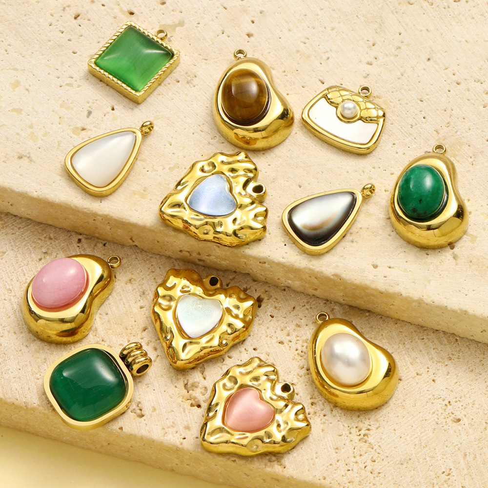 Pendentif Rétro En Pierres Naturelles Pour Femme, 1 Pièce Image4