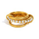 Bague en or à trois couches avec imitation de perles/numéro 8 Image3