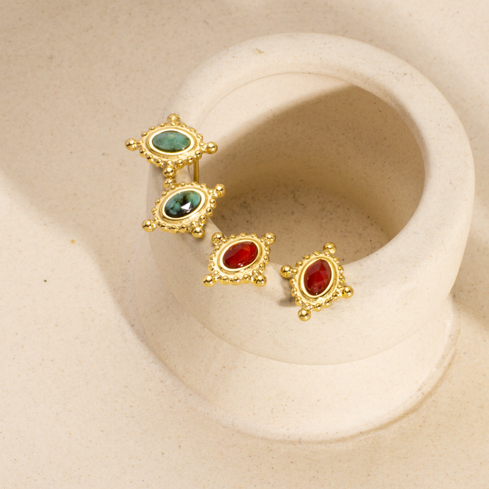 1 Paire De Boucles D'Oreilles Puces Pour Femme, Simples Et Élégantes, De Forme Irrégulière, En Acier Inoxydable Étanche. h5Image3