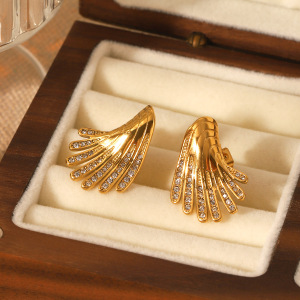 1 Paire De Boucles D'Oreilles Élégantes, Légères Et Luxueuses En Acier Inoxydable Imperméable Pour Femmes h5 Image4