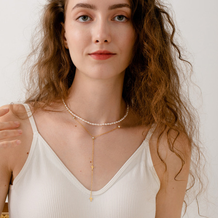 Collier pendentif femme simple, classique et étanche en acier inoxydable (1 pièce)