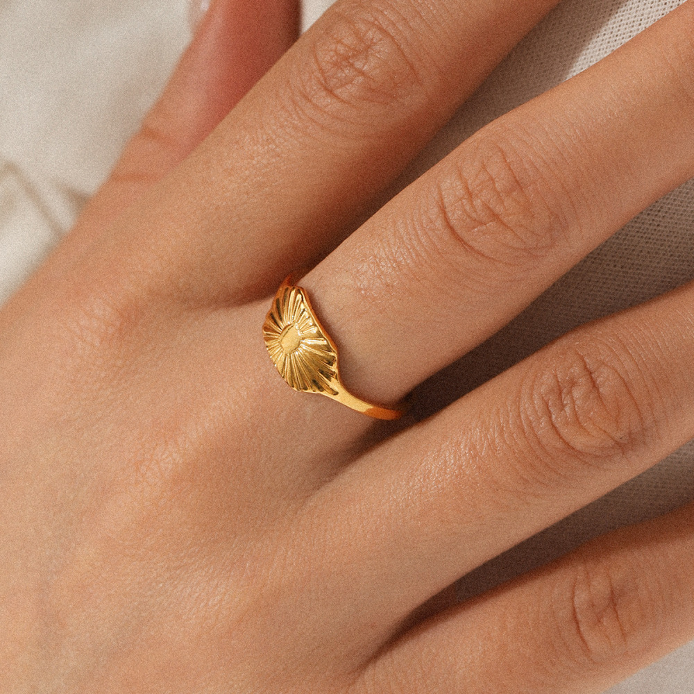 Bague Daily Sun En Acier Inoxydable Étanche (1 Pièce) - Collection Simple - Image3