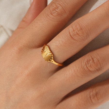 Bague Daily Sun en acier inoxydable étanche (1 pièce) - Collection Simple - 2
