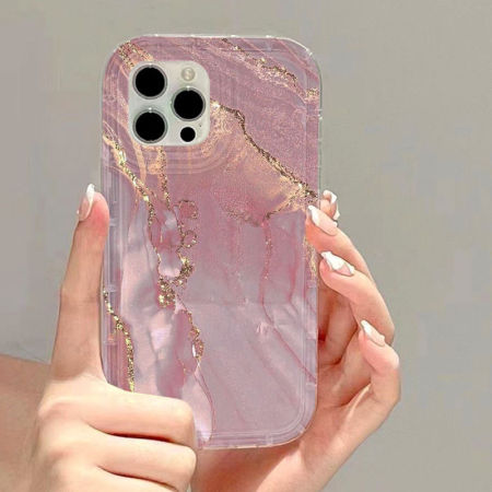 1 paire de coques de téléphone rose nacré dégradé de haute qualité 2