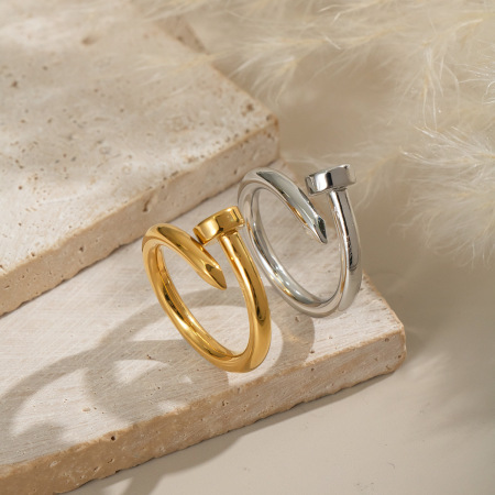 Ensemble de bracelets étanches en acier inoxydable plaqué or 18 carats, forme irrégulière, collection Simple Daily, bijoux pour femmes 2