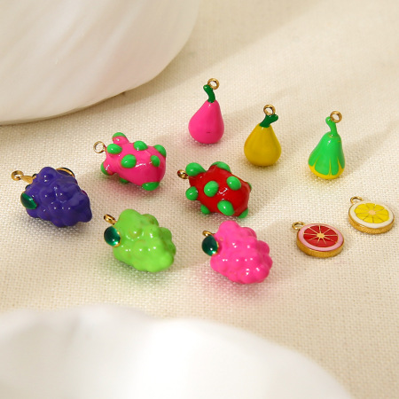 Pendentif DIY étanche en acier inoxydable, collection Romantique, motif plante. 2