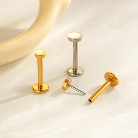 Boucle d'oreille piercing étanche en acier inoxydable couleur or (1 pièce) 2