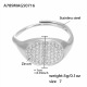 Bague ovale en acier A789 avec zircon 5A - Taille 7/N°7 Image8