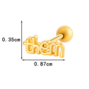 Boucle D'Oreille Piercing En Zircon Couleur Or Et Cuivre Avec Lettre h5 Image2