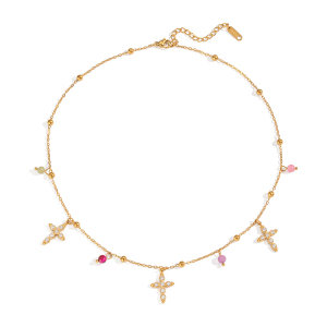 Collier Avec Pendentif En Forme De Croix En Acier Inoxydable Pour Femme, Luxueux Et Élégant, 1 Pièce h5 Image6