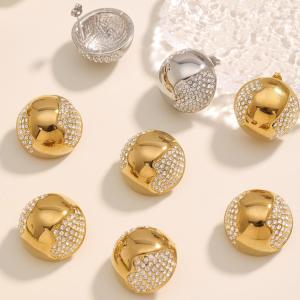 Ensemble De Bijoux Pour Femmes En Acier Inoxydable Doré, Orné D'Un Zircon Et D'Un Demi-Cercle (1 Pièce). h5 Image7