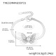 TXE324-Bracelet Papillon Acier Zircon 15+5cm Image4