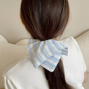 1 Chouchou Décontracté En Toile Bleue Pour Femme h5 Image4