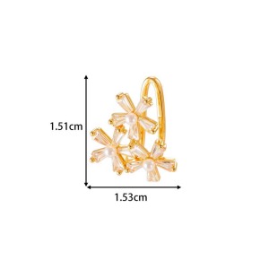 1 Boucle D'Oreille À Clip En Forme De Papillon Avec Nœud Papillon Et Zircone Couleur Or Et Cuivre h5 Image2