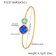 TXZ271-Bracelet en verre bleu tchèque importé en or Image3