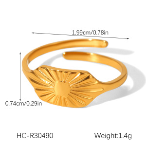 Bague Daily Sun En Acier Inoxydable Étanche (1 Pièce) - Collection Simple - h5 Image2
