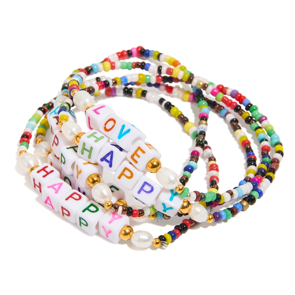 Bracelet En Perles Colorées En Résine Pour Femme, 1 Pièce Image10