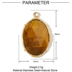 Pendentif Ovale Classique Pour Femme En Pierres Naturelles, 1 Pièce h5 Image2