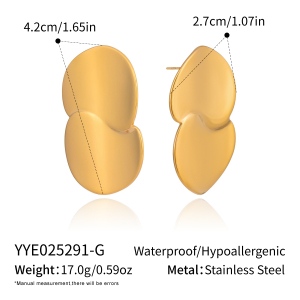 1 Paire De Boucles D'Oreilles Puces Simples Et Élégantes Pour Femme, En Acier Inoxydable Imperméable, De Forme Irrégulière. h5 