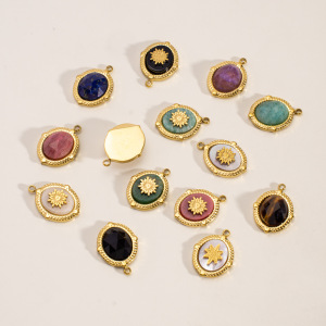 Pendentifs Rétro Irréguliers En Pierre Naturelle Pour Femme, 1 Pièce h5 Image2