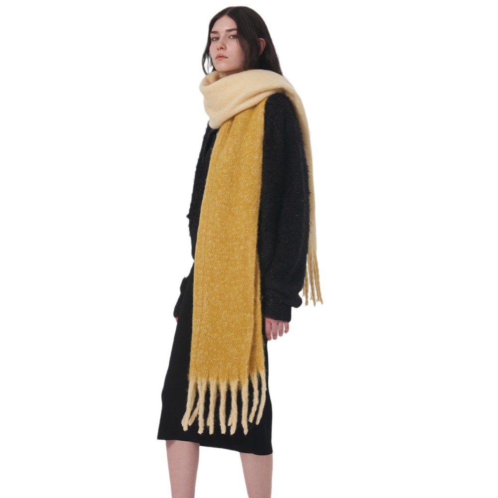 1 Écharpe D'Hiver Simple En Polyester De Couleurs Mélangées Pour Femme h5Image5