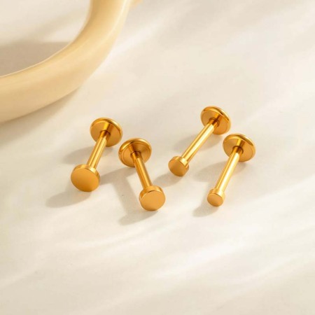 Boucle d'oreille piercing étanche en acier inoxydable couleur or (1 pièce)