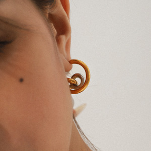 1 Paire De Boucles D'Oreilles Puces Pour Femme, En Acier Inoxydable Imperméable, Couleur Or, De Forme Irrégulière, À Porter Au Quotidien h5 Image4