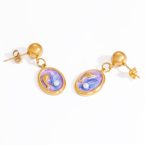 1 Paire De Boucles D'Oreilles Pendantes Coquillages Pour Femme, Série Ocean Resort h5 