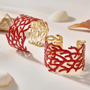 Bracelet Classique Pour Femme En Acier Inoxydable, Couleur Or, Couleur Corail (1 Pièce) h5 Image5