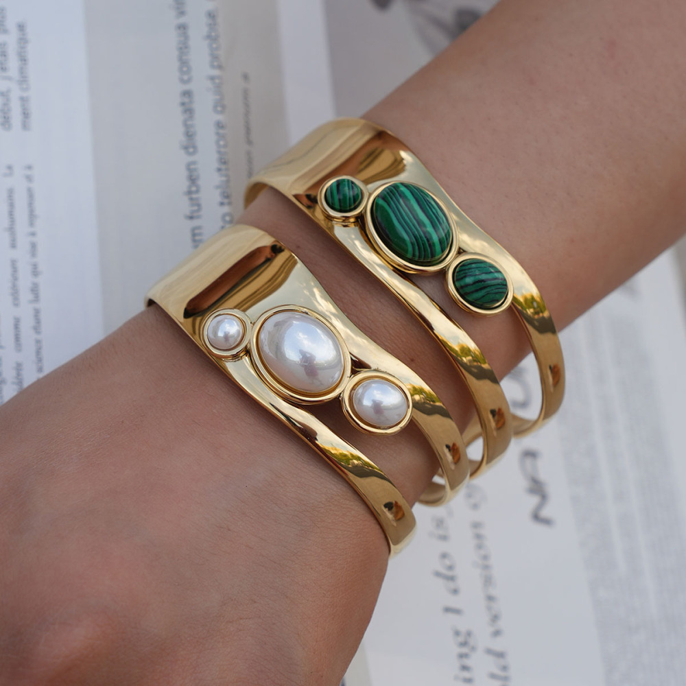 Bracelet Manchette Élégant Et Étanche En Acier Inoxydable Pour Femme (1 Pièce) Image6